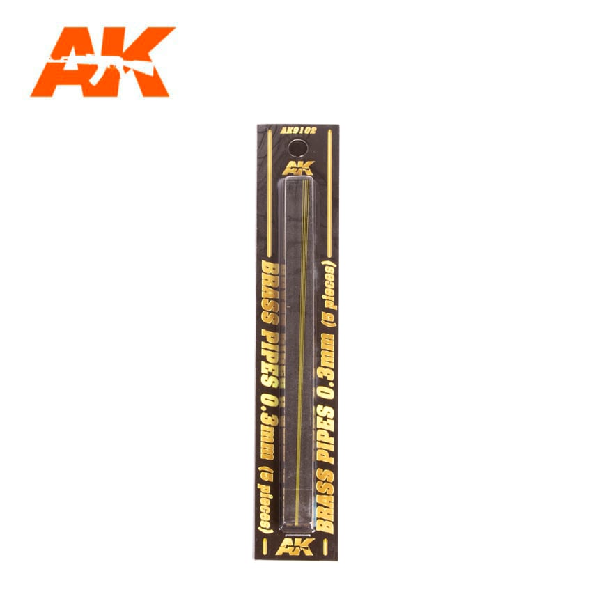 AK Interactive Building Materials - Brass Pipes 0.3mm (5) - AK9102