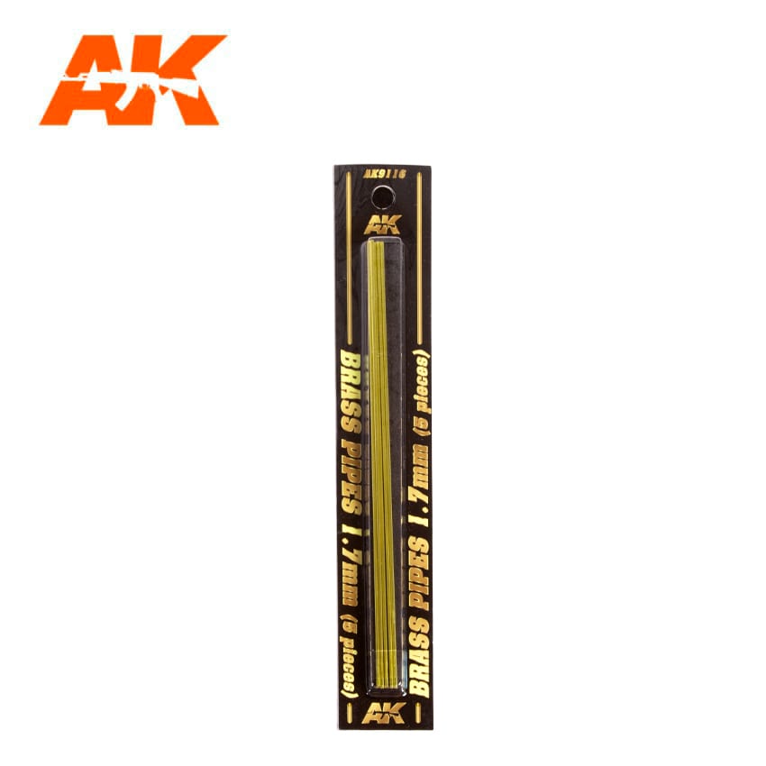 AK Interactive Building Materials - Brass Pipes 1.7mm (5) - AK9116