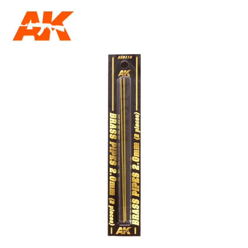 AK Interactive Building Materials - Brass Pipes 2.0mm (2) - AK9118