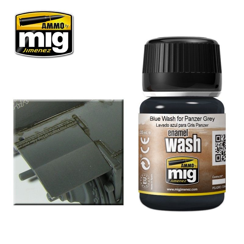 Ammo - AMIG1006 - Enamel Washes Blue Wash for Panzer Grey 35ml