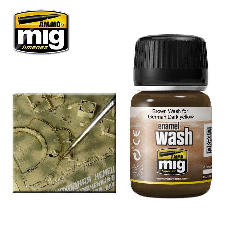 Ammo - AMIG1000 - Enamel Washes Brown Wash for German Dark Yellow 35ml