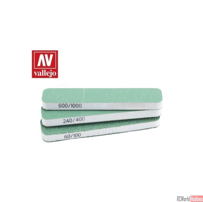 Vallejo - T04001 - Hobby Tools - FlexiSander Dual Grit x3 (90x19x6mm)