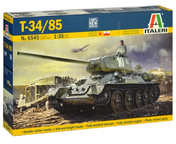 Italeri 1/35 Scale T34-85 Tank New Moulds - 6545