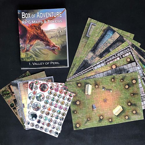 Box of Adventure RPG Maps & Tokens Valley of Peril