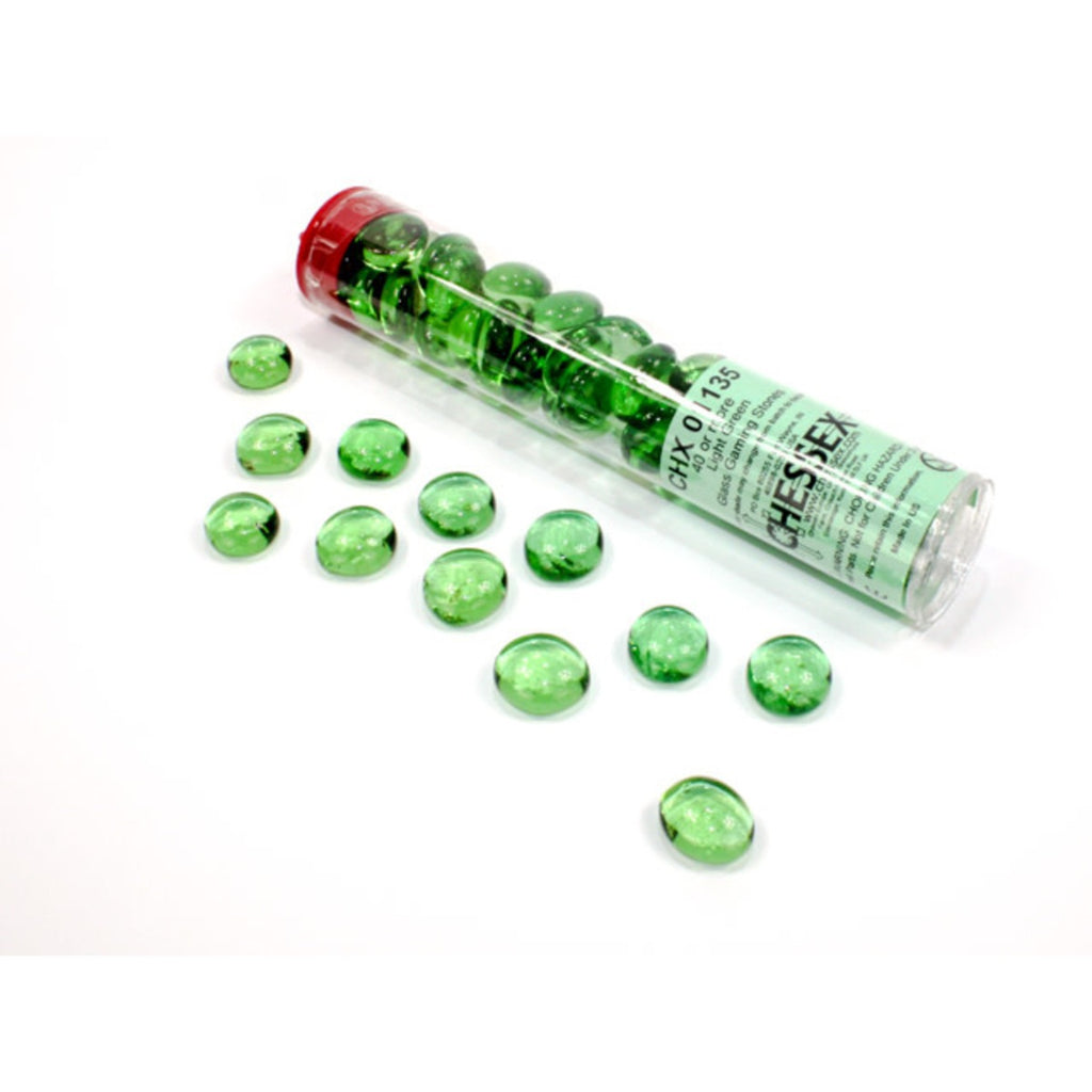 CHX 01135 - Light Green Glass Stones 20+ in 5 1/2 inch Tube