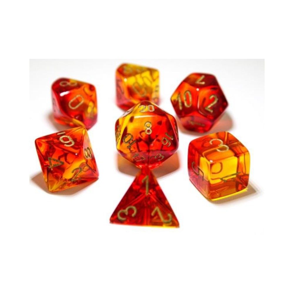 CHX 30024 Gemini Red-Yellow with Gold 7-Die Set