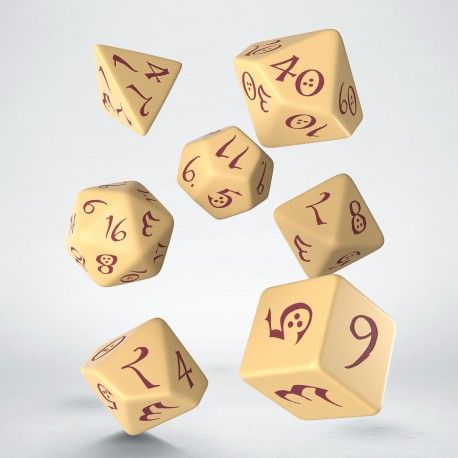 Q Workshop Classic RPG Beige & Burgundy Dice Set 7