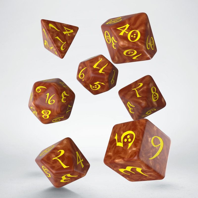Q Workshop Classic RPG Dice Caramel & Yellow Set 7