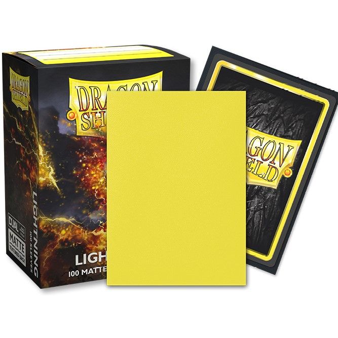 Dragon Shield - Sleeves - Box 100 - Standard Size Dual Matte Lightning Yellow Ailia