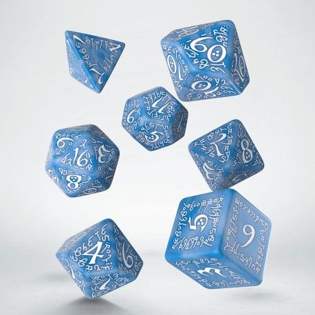 Q Workshop Elvish Glacier & white Dice Set 7