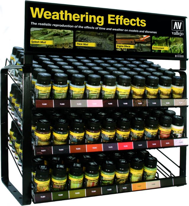 Vallejo Weathering Effects - Complete Range Display (Stand with Paints)