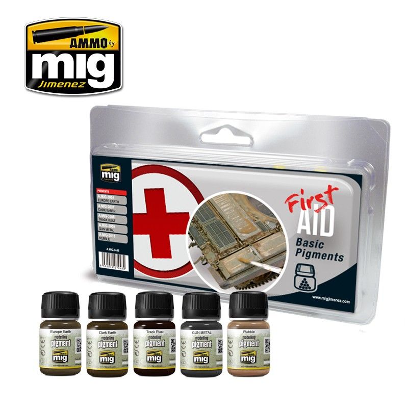 Ammo by MIG Weathering First Aid Basic Pigments Set