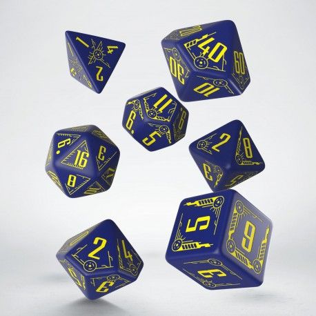 Q Workshop Galactic Navy & Yellow Dice Set 7