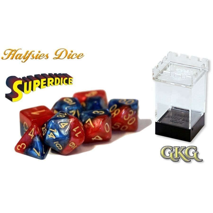 Halfsies Dice Superdice with Upgraded Dice Case