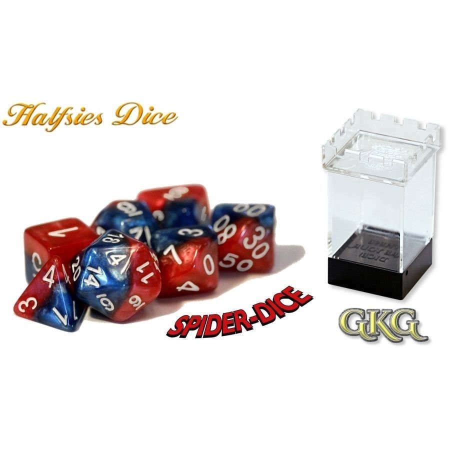 Halfsies Dice Spider Dice with Upgraded Dice Case