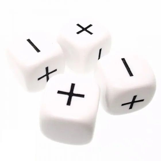 Fudge Dice White (4)