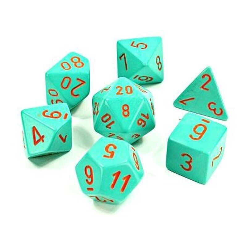 CHX 30039 Heavy Polyhedral Turquoise/Orange 7-Die Set