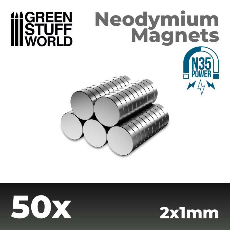 Green Stuff World - 11518 - Neodymium Magnets 2x1mm - 50 units (N35)