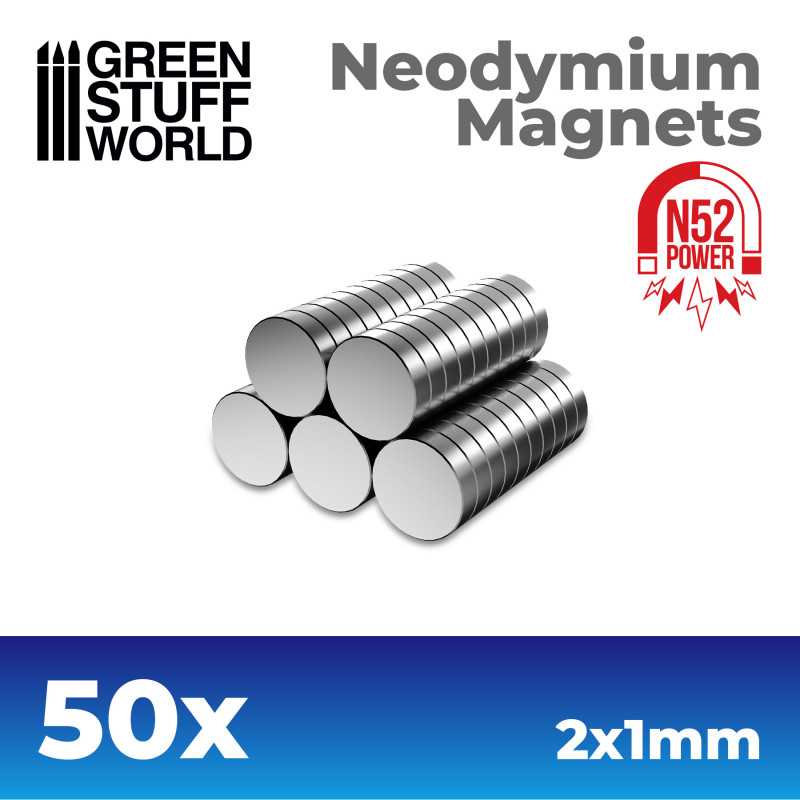 Green Stuff World - 11520 - Neodymium Magnets 2x1mm - 50 units (N52)
