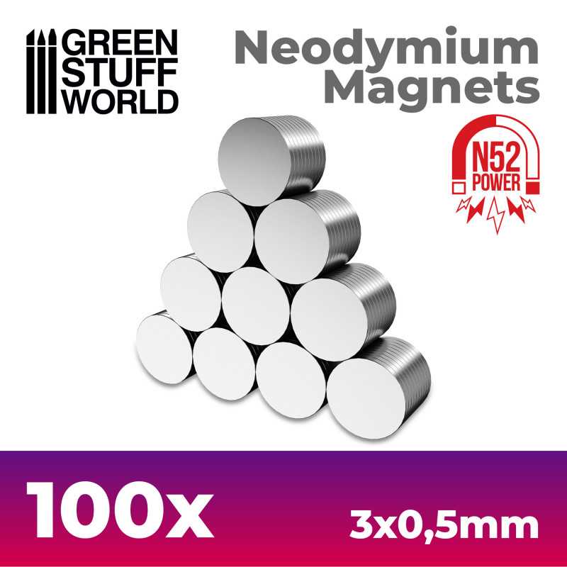 Green Stuff World - 9262 - Neodymium Magnets 3x0.5mm - 100 units (N35)