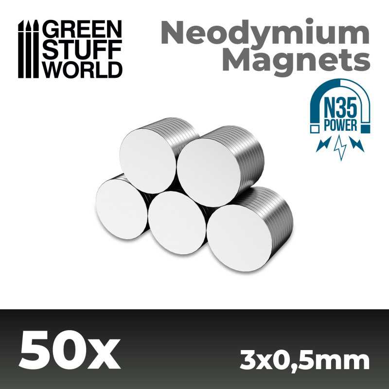 Green Stuff World - 9051 - Neodymium Magnets 3x0.5mm - 50 units (N35)
