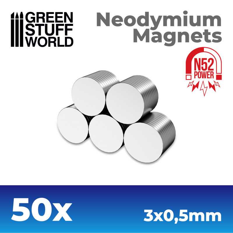 Green Stuff World - 9258 - Neodymium Magnets 3x0.5mm - 50 units (N52)