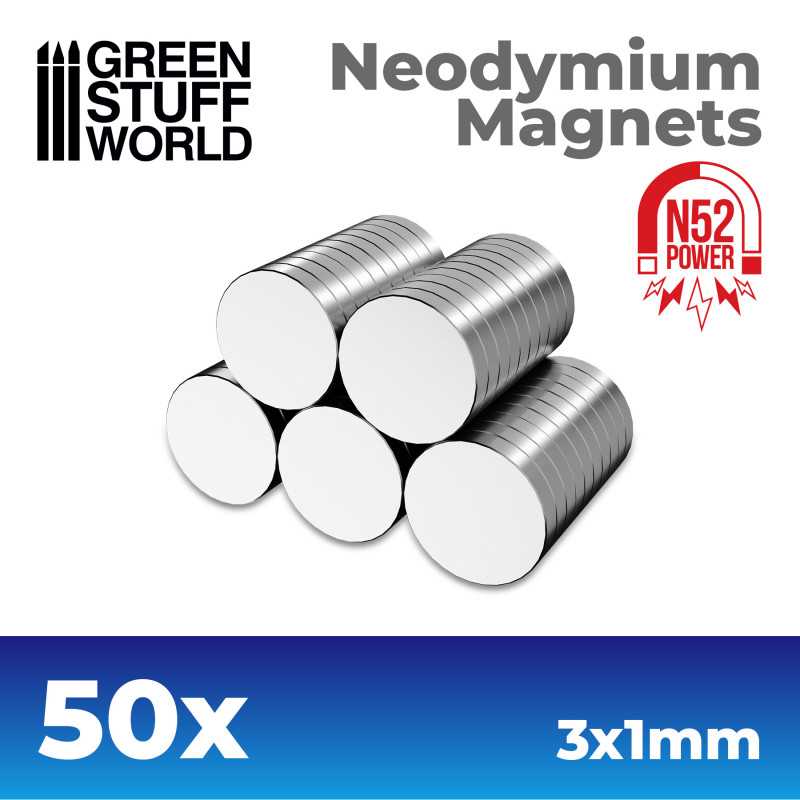 Green Stuff World - 9259 - Neodymium Magnets 3x1mm - 50 units (N52)