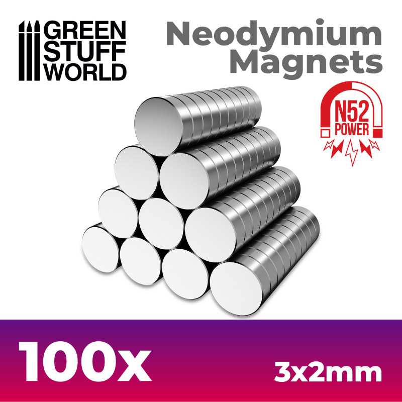 Green Stuff World - 9260 - Neodymium Magnets 3x2mm - 50 units (N52)