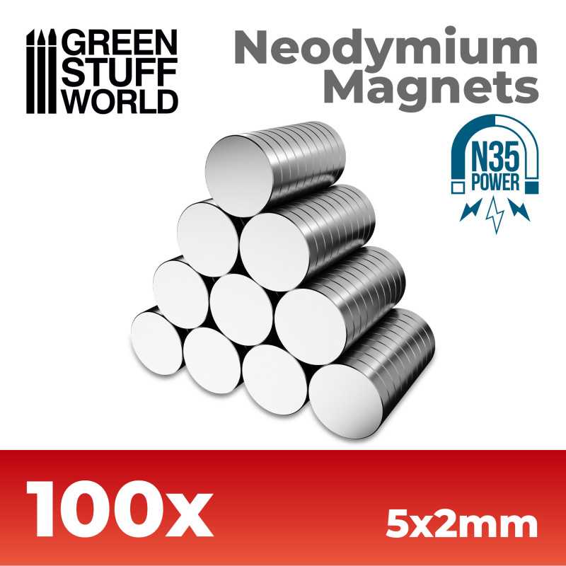 Green Stuff World - 9063 - Neodymium Magnets 5x2mm - 100 units (N35)