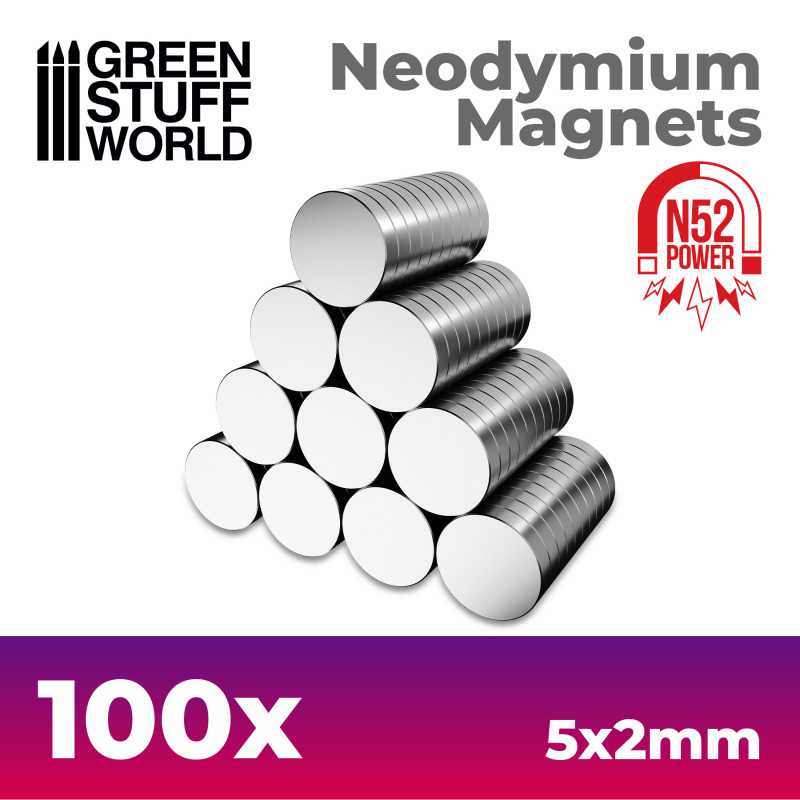 Green Stuff World - 9265 - Neodymium Magnets 5x2mm - 100 units (N52)