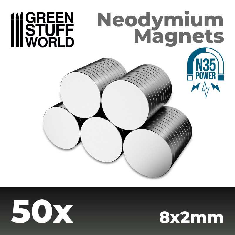 Green Stuff World - 11517 - Neodymium Magnets 8x2mm - 50 units (N35)