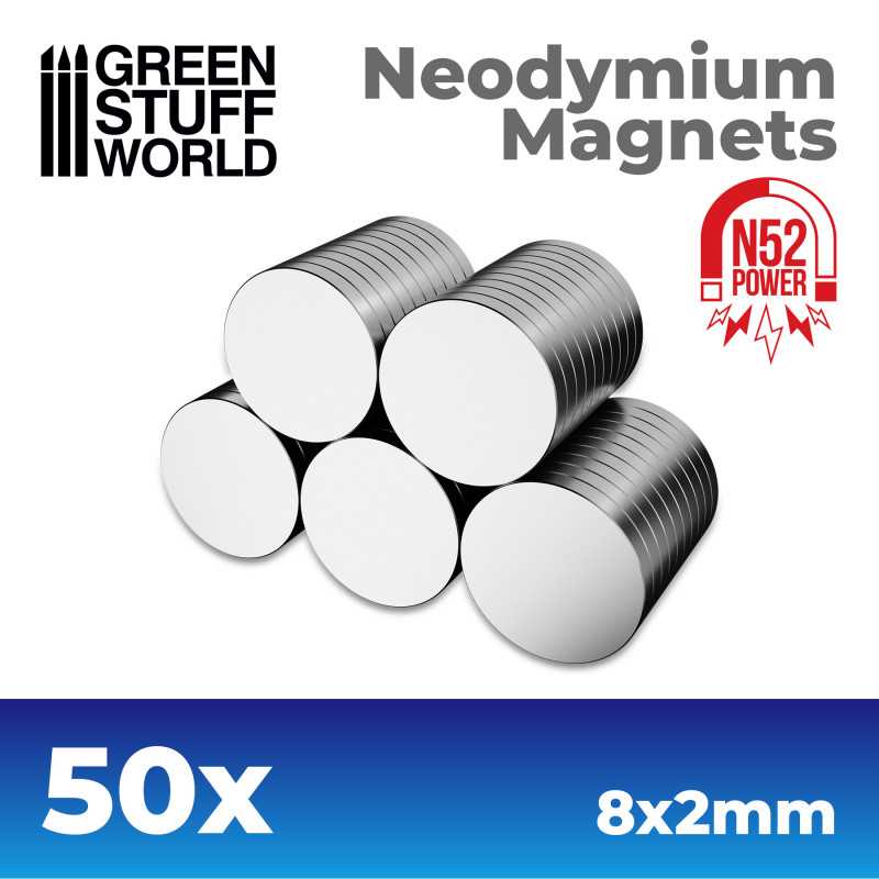 Green Stuff World - 11519 - Neodymium Magnets 8x2mm - 50 units (N52)
