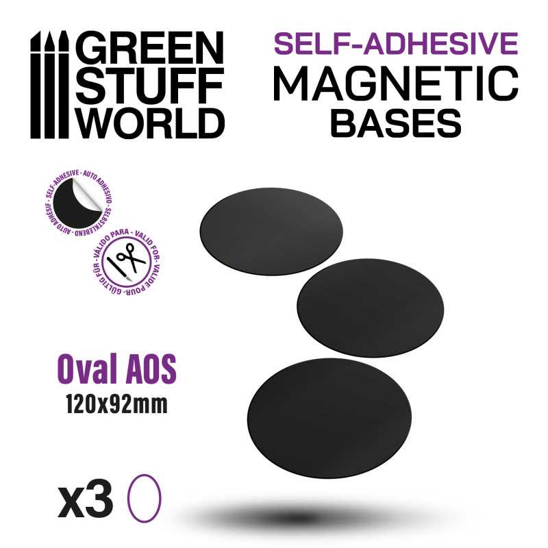 Green Stuff World - 10857 - Oval Magnetic Sheet SELF-ADHESIVE - 120x92mm - 3 Units