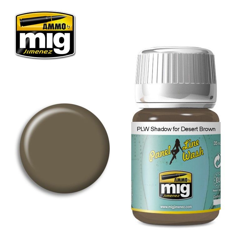 Ammo - AMIG1621 -  Panel Line Wash Shadow for Desert Brown 35ml