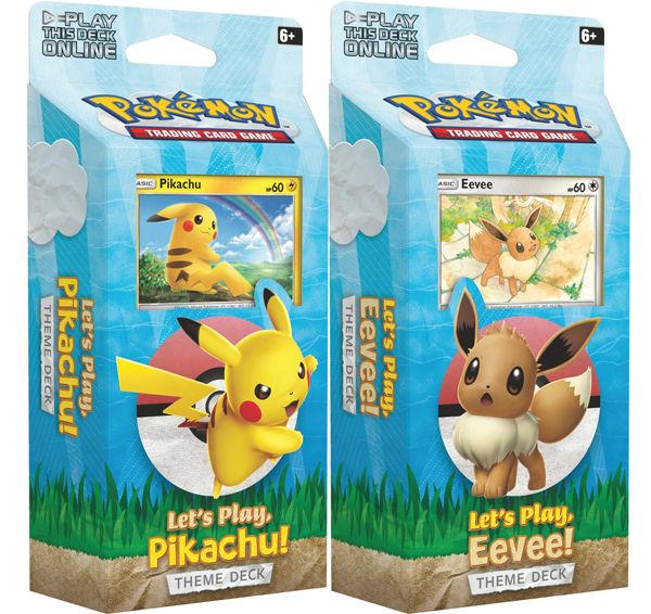 Pokemon Sun & Moon Lets Play Pikachu & Eevee Theme Deck Display