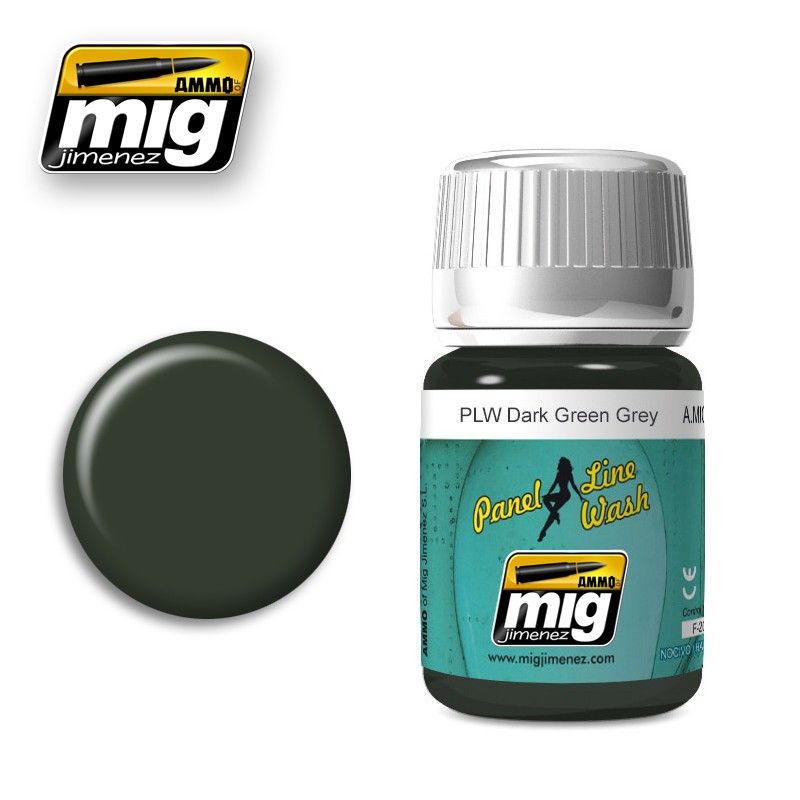 Ammo - AMIG1608 - Panel Line Wash Dark Green Grey 35ml