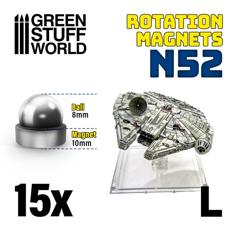 Green Stuff World - 9277 - Neodymium Rotation Magnets - Size L - 15 units (N52)