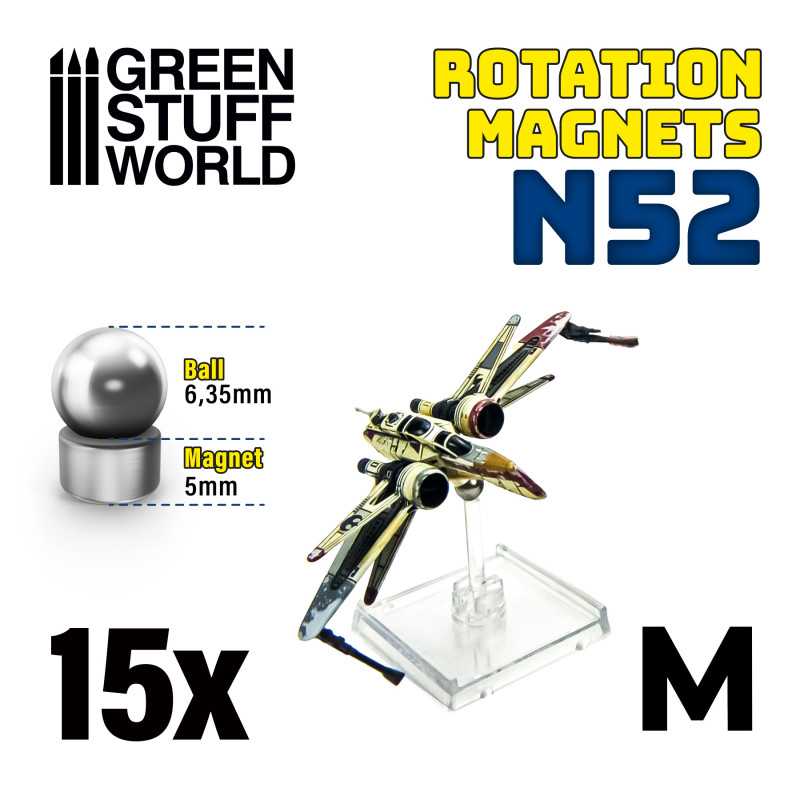 Green Stuff World - 9276 - Neodymium Rotation Magnets - Size M - 15 units (N52)