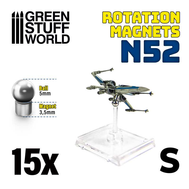 Green Stuff World - 9275 - Neodymium Rotation Magnets - Size S - 15 units (N52)