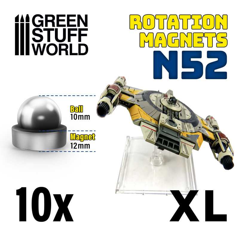 Green Stuff World - 9344 - Neodymium Rotation Magnets - Size XL - 10 units (N52)