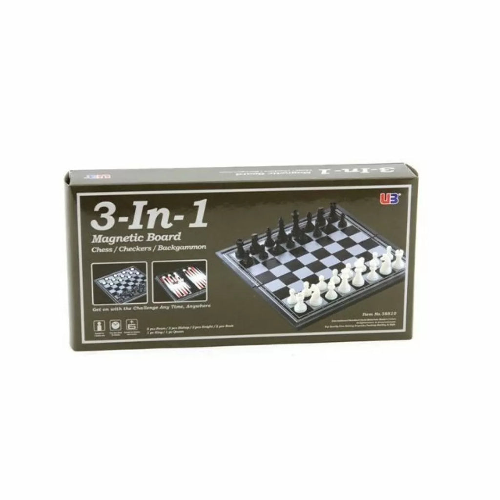 Magnetic Games 3 in 1 Magnetic Chess/Checkers 10"