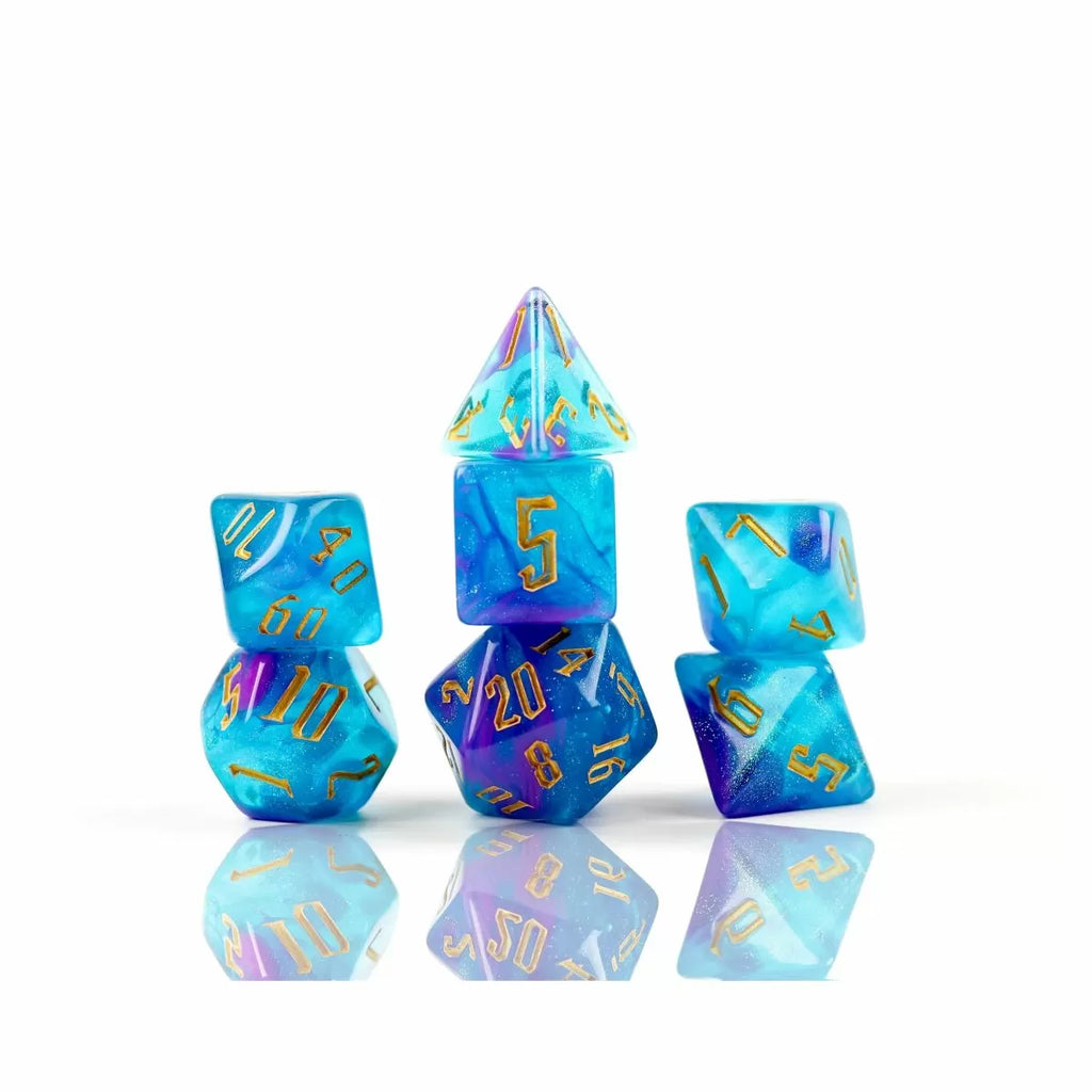 Sirius Dice - Cerulean Nebula Dice Set 7