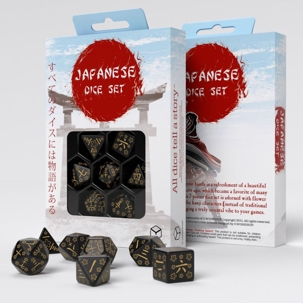 Q Workshop - Deep Night Firefly Japanese 7 Dice Set