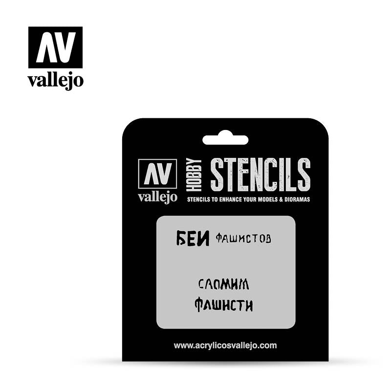 Vallejo Stencils - AFV Markings - Soviet Slogans WWII Num. 1