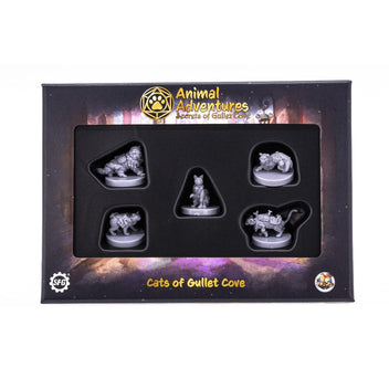 Steamforged Cats And Catacombs Volume 2, Set Di 6 Miniature Di Gatti Avventurieri, Per Giochi Di Ruolo 5e, Grigio