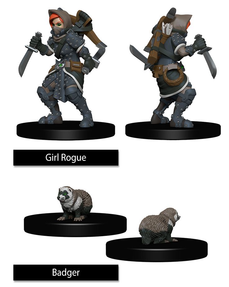 WizKids Girl Rogue & Badger