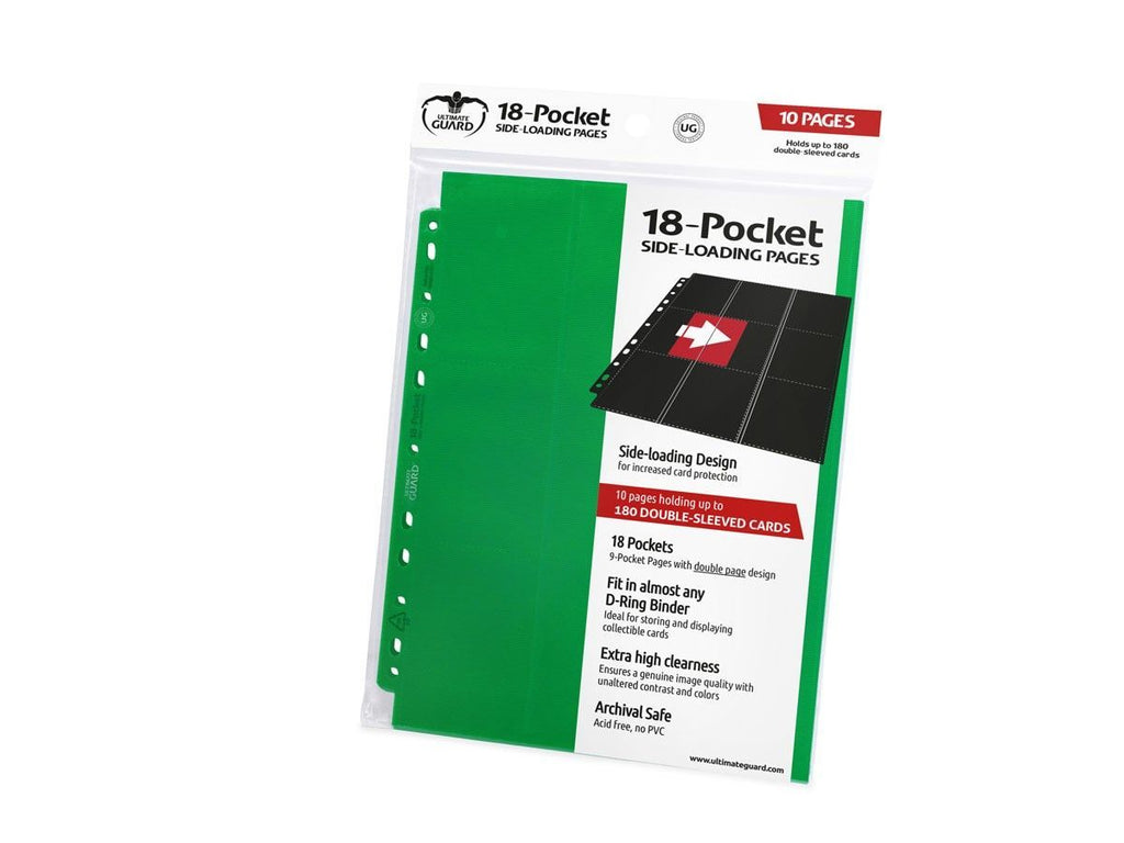 Ultimate Guard 18-Pocket Pages Side-Loading Green