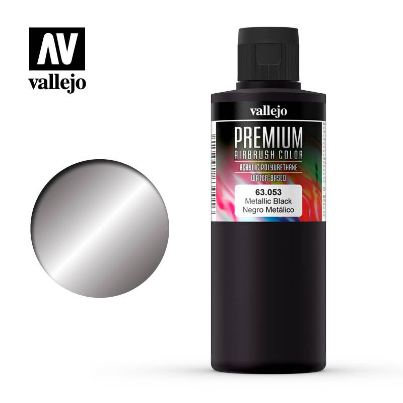 Vallejo Premium Colour - Pearl & Metallics Metallic Black 200ml
