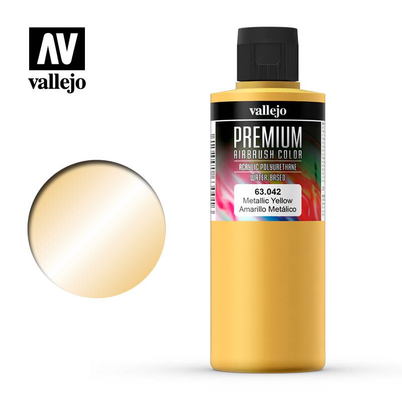 Vallejo Premium Colour - Pearl & Metallics Metallic Yellow Medium 200ml