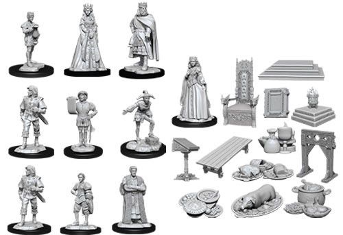 WizKids Deep Cuts Unpainted Miniatures Towns People Castle